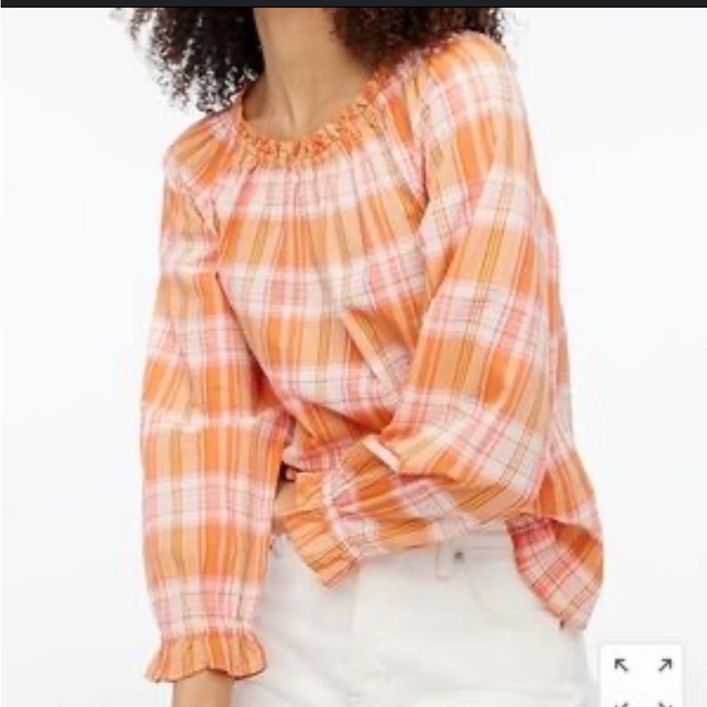 J Crew Plaid/Gingham Blouse